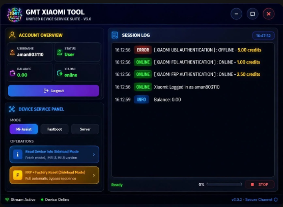 GMT XIAOMI MULTI TOOL FRP CREDITS - 24/7 Instant Delivery